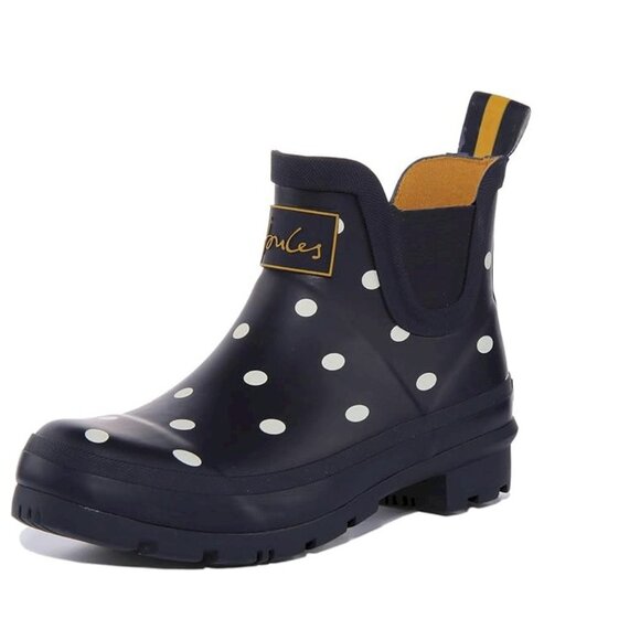 Joules Women's Wellibob Navy White Dots Rain Boot Kids Size 5 New in Box - Picture 5 of 7